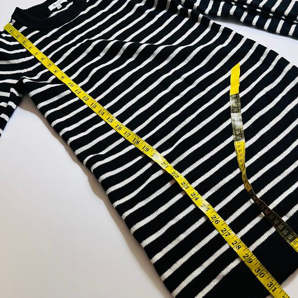 Madewell Merino Wool Blend Striped Button Detail Tunic Sweater Size XS - Picture 9 of 10